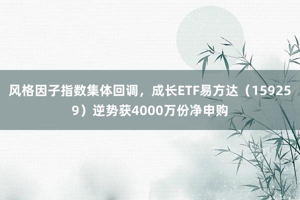 风格因子指数集体回调，成长ETF易方达（159259）逆势获4000万份净申购