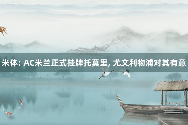 米体: AC米兰正式挂牌托莫里, 尤文利物浦对其有意