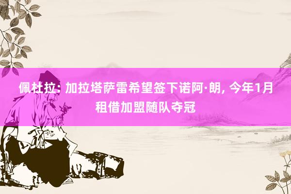 佩杜拉: 加拉塔萨雷希望签下诺阿·朗, 今年1月租借加盟随队夺冠