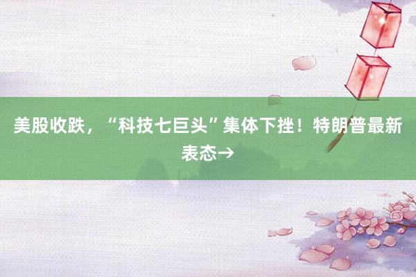 美股收跌，“科技七巨头”集体下挫！特朗普最新表态→