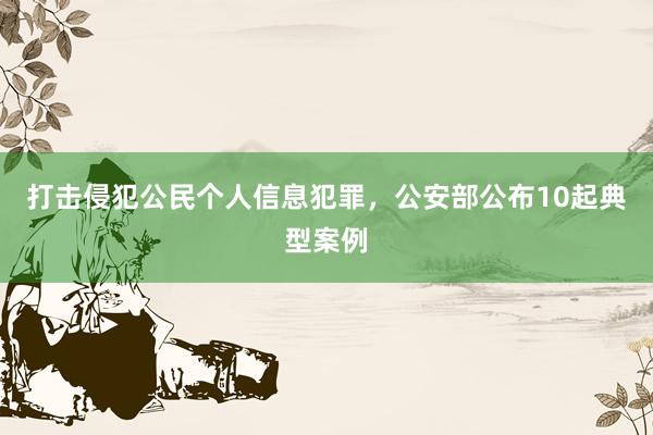 打击侵犯公民个人信息犯罪，公安部公布10起典型案例