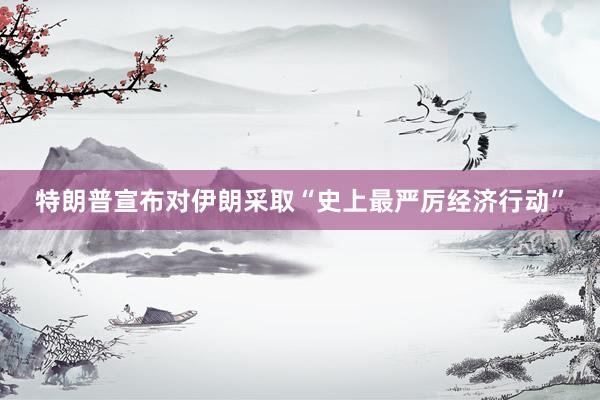 特朗普宣布对伊朗采取“史上最严厉经济行动”