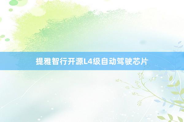 提雅智行开源L4级自动驾驶芯片