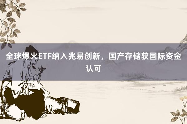 全球爆火ETF纳入兆易创新，国产存储获国际资金认可