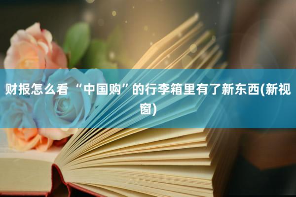 财报怎么看 “中国购”的行李箱里有了新东西(新视窗)