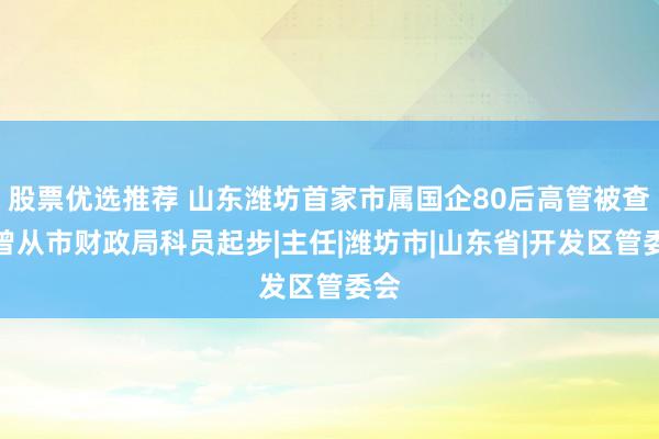 股票优选推荐 山东潍坊首家市属国企80后高管被查，曾从市财政局科员起步|主任|潍坊市|山东省|开发区管委会