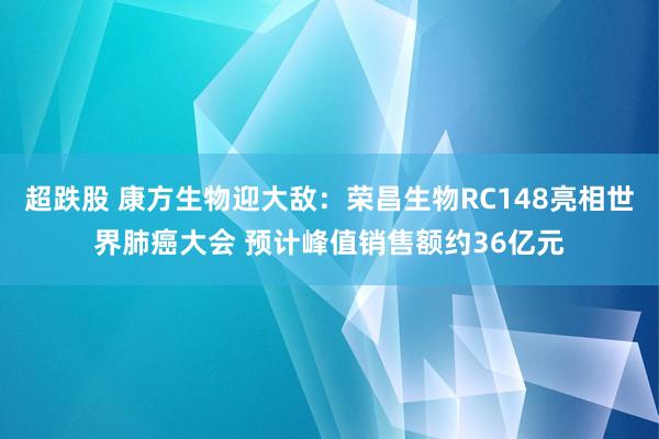 超跌股 康方生物迎大敌：荣昌生物RC148亮相世界肺癌大会 预计峰值销售额约36亿元