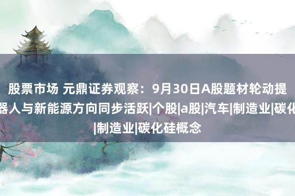 股票市场 元鼎证券观察：9月30日A股题材轮动提速，机器人与新能源方向同步活跃|个股|a股|汽车|制造业|碳化硅概念