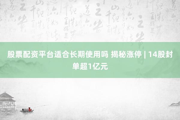 股票配资平台适合长期使用吗 揭秘涨停 | 14股封单超1亿元